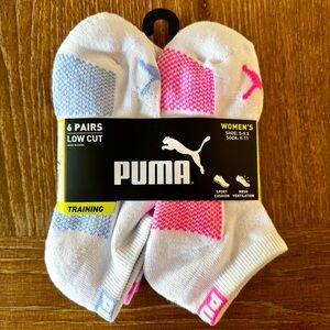6-pack white Puma low cut women’s athletic socks